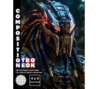 Graph Paper Composition Notebook Quad Ruled 4x4: 120 White Paper Grid Pages Gray 4 Squares per Inch 60 Sheets for School College Student Teacher Class ... Size 7.5”x9.25” Alien Predator Warrior 22.