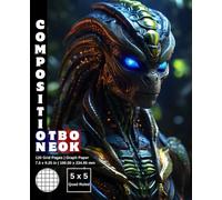 Graph Paper Composition Notebook Quad Ruled 5x5: 120 White Paper Grid Pages Gray 5 Squares per Inch 60 Sheets for School College Student Teacher Class ... Size 7.5”x9.25” Alien Predator Warrior 29.