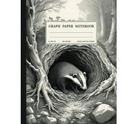 Graph Paper Composition Notebook: Quad Ruled 5x5 Badger Burrow Forest Black and White Vintage Aesthetic Illustration. For Students, Teachers. College, School, Office & Work