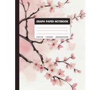 Graph Paper Composition Notebook: Quad Ruled 5x5 Cherry blossoms Soft Pastel Pink Cute Watercolor Painting Floral Botanical Japanese Aesthetic. For College, School, Office & Work