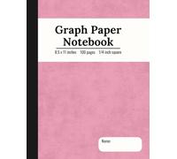 Graph Paper Composition Notebook: Size 8.5 x 11 inches, 1/4, 0.25, 4x4, 4 squares per inch, 100 sheets, color pink, Perfect for Mathematics, Science, Engineering classes in School