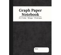 Graph Paper Composition Notebook: Size 8.5 x 11 inches, 1/4, 0.25, 4x4, 4 squares per inch, 100 sheets, color black, Perfect for Mathematics, Science, Engineering classes in School
