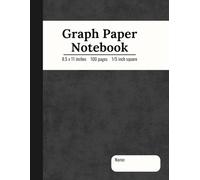 Graph Paper Composition Notebook: Size 8.5 x 11 inches, 1/5, 0.20, 5x5, 5 squares per inch, 100 sheets, color black, Perfect for Mathematics, Science, Engineering classes in School