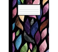 Graph Paper Composition Notebook - Stained Glass Leaves Design: 100 Quad Rule Grid Pages, XLarge 8.5 x 11