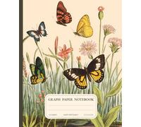 Graph Paper Composition Notebook: Vintage Butterfly & Wildflower Aesthetic Design - Botanical Grid Journal for College, Office & Notes, Cute Composition Book for Women, Girls & Teens