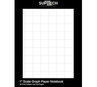 Graph Paper Cut Out Notebook: 1" Scale Graph Paper, 100 (50 Front and Back) 8.5" x 11" White Pages with Grey Grids (Suplitech Office & School Essentials)