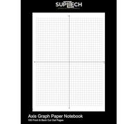 Graph Paper Cut Out Notebook: Four Quadrant Graph Paper, 200 (100 Front and Back) 8.5" x 11" White Pages with Grey Grids (Suplitech Office & School Essentials)