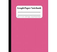 Graph Paper Notebook: 200 Pages , Amazing Value!!!, Grid Paper for Math and Science Students , Large Print 8.5x11 Inch, Pink Cover
