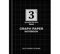 Graph Paper Notebook 3 Squares Per Inch - Indexed | Black Series | Precision and Organization in Perfect Harmony: Modern Black Minimalist Design | ... Professionals | 110 Pages | 8.5 x 11 Inches