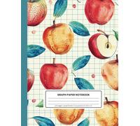 Graph Paper Notebook - 4x4 Quad Ruled, 4 Squares per Inch, 120 Pages, Large 8.5 x 11 Inch: Ideal for School, Math, and Creative Projects | Apple-Themed Cover