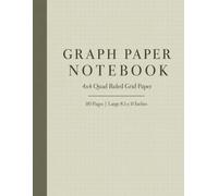 Graph Paper Notebook: 4x4 Quad Ruled Grid Paper, 110 Pages, Large 8.5 x 11 Inches