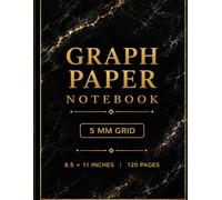 Graph Paper Notebook: 5 mm Grid | 8.5 × 11 Inches | 120 Pages-Black Marble: Premium Quad Ruled Notebook for Math, Engineering, Architecture, Drafting, Technical Drawing, and STEM Students
