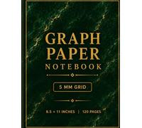 Graph Paper Notebook: 5 mm Grid | 8.5 × 11 Inches | 120 Pages-Emerald Green Marble: Premium Quad Ruled Notebook for Math, Engineering, Architecture, Drafting, Technical Drawing, and STEM Students