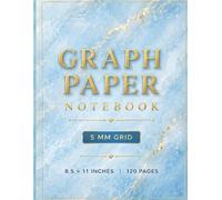 Graph Paper Notebook: 5 mm Grid | 8.5 × 11 Inches | 120 Pages-Sky Blue Marble: Premium Quad Ruled Notebook for Math, Engineering, Architecture, Drafting, Technical Drawing, and STEM Students