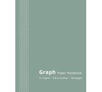 Graph Paper Notebook - 5x5 Grid - 8.5 x 11 - 100 Pages: Quadrille Composition Book for Math, Science & Engineering Students, School & Work - Quad Ruled 5 Squares per Inch - Sage Green