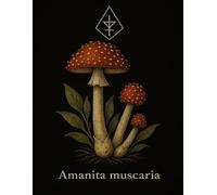 Graph Paper Notebook 5x5 mm - Amanita muscaria - 100 Pages - 8.5 x 11 inches: Dark botanical illustration of the iconic fly agaric mushroom with ... for journaling, sketching, or ritual notes
