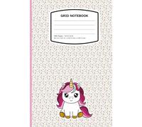 Graph Paper Notebook 8.5" x 5.5" | Unicorn & Polka Dots | 5mm Grid (100 pages)