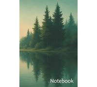 Graph Paper Notebook: Forest River Themed Quad-Ruled Journal for Drawing, Math & Creative Thinking: 4 Squares Per Inch | 160 Pages | 6 x 9 inches | Matte Cover with Mountain, Forest & Water Landscape