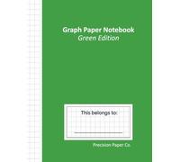 Graph Paper Notebook - Green Edition: Elegant and functional 8.5x11 graph paper notebook - Green Edition. 110 pages, white paper, matte cover. Also ... in Red, Blue, Light Blue, Yellow, and Black.