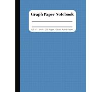 Graph Paper Notebook: Grid Paper for Math and Science Students , Large Print 8.5x11 Inch , 200 Pages , Amazing Value!!!, Blue Cover