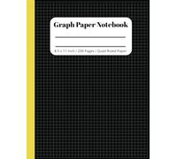 Graph Paper Notebook: Grid Paper for Math and Science Students , Large Print 8.5x11 Inch , 200 Pages , Amazing Value!!!, Black Cover