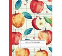 Graph Paper Notebook - ½ Inch Squares, 2 Squares Per Inch, Quad Ruled, 120 Pages, Large 8.5 x 11 Inch: Perfect for School, Math, and Science Projects | Quad Ruled Apple-Themed Cover