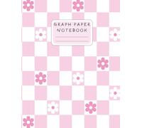 Graph Paper Notebook - Pink Checks with Flowers - 150 Graph Papers Included Inside - Double Sided - 8.5 x 11in
