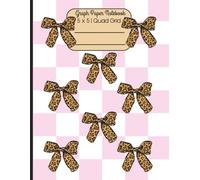 Graph Paper Notebook Pink with Leopard Print Bows 5x5 Quad Ruled