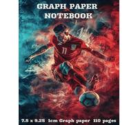 Graph Paper Notebook: Soccer-themed cover, 1 cm grid graph paper, perfect for school, college, or university. Ideal for children, teens, and adults who enjoy sports, especially soccer