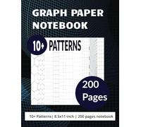 Graph Paper Notebook with 10+ Patterns: 200 Pages | Includes 4x4, 5x5, 1 cm, Dot Grid, Hexagon, Polar Graphs, Room Grid | 8.5x 11 inch | Perfect for students, designers, hobbyists.
