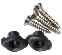 Graph Tech - Fijadores para cuerdas Tusq de guitarra (lisos, con dos tornillos largos cromados), color negro