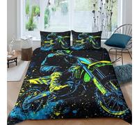 Graphic Design Funda Edredon Microfibra Suave 3 Piezas Compuesto Estampado 3D Graphic Diseño Funda de Edredón con Funda de Almohada Antialérgica Antibacteriana for Ancianos Single（135x200cm）