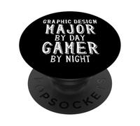 Graphic Design Major by Day Gamer Night Art Student Artist PopSockets PopGrip Adhesivo