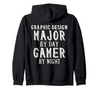 Graphic Design Major by Day Gamer Night Art Student Artist Sudadera con Capucha