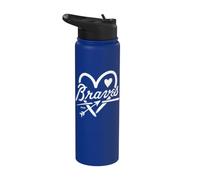 Graphic Heart Braves Apparel for Men Women Kid Boy Girl Stainless Steel Insulated Water Bottle