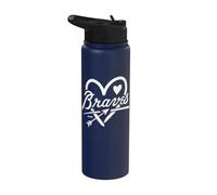 Graphic Heart Braves Apparel for Men Women Kid Boy Girl Stainless Steel Insulated Water Bottle