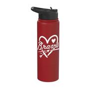 Graphic Heart Braves Apparel for Men Women Kid Boy Girl Stainless Steel Insulated Water Bottle