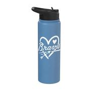 Graphic Heart Braves Apparel for Men Women Kid Boy Girl Stainless Steel Insulated Water Bottle