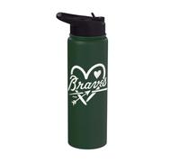 Graphic Heart Braves Apparel for Men Women Kid Boy Girl Stainless Steel Insulated Water Bottle