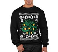 Graphic Impact Suéter feo de Navidad inspirado en los jugadores de dragón y pelota, divertidos, Negro, XL
