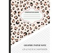 Graphic Paper Notebook 4×4: Large 8.5×11 Graph Paper Book with Animal Print Cover, 110 Pages: Grid Paper Notebook for Math, Drawing, Journaling, Office, Engineering & School Use