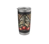 Graphic Tomato Vintage Botanical Drawing Vaso térmico de acero inoxidable de doble pared