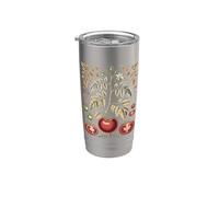Graphic Tomato Vintage Botanical Drawing Vaso térmico de acero inoxidable de doble pared