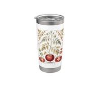 Graphic Tomato Vintage Botanical Drawing Vaso térmico de acero inoxidable de doble pared