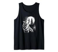 Graphic Wolf Howling Moon Forest Nature Wildlife Animal Camiseta sin Mangas