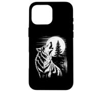 Graphic Wolf Howling Moon Forest Nature Wildlife Animal Carcasa para iPhone 16 Pro MAX