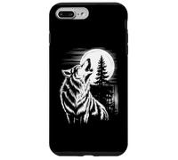 Graphic Wolf Howling Moon Forest Nature Wildlife Animal Carcasa para iPhone 7 Plus/8 Plus