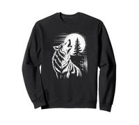 Graphic Wolf Howling Moon Forest Nature Wildlife Animal Sudadera