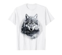 Graphic Wolf on the Hunt - Forest Wildlife Nature Tee Camiseta