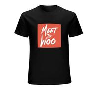 Graphics Meet The Woo Harajuku Pop Smoke Unisex 100% Cotton Short-Sleeve T-Shirts Black XXL